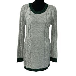 One Teaspoon Silver Metallic Silver Mini Sweater Dress(Size Small)